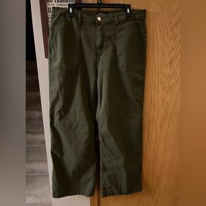 LONG TALL SALLY , wide leg cargo pants, size 16 color olive green.